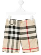 Burberry Kids - Check Chino Shorts - Kids - Cotton - 8 Yrs, Nude/neutrals
