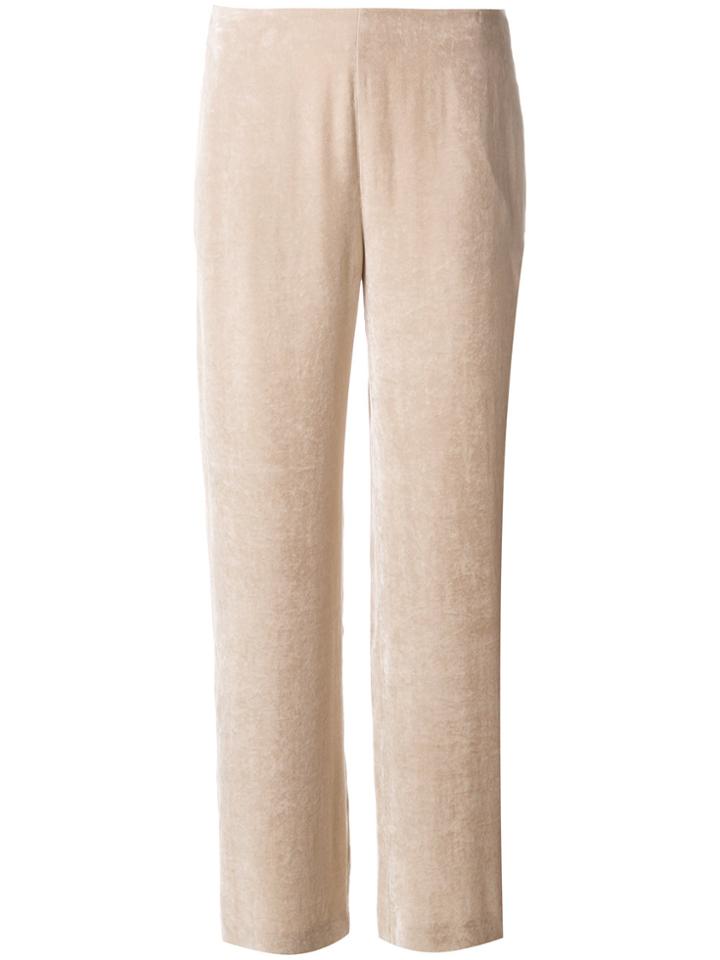 Lamberto Losani Straight Velvet Trousers - Nude & Neutrals