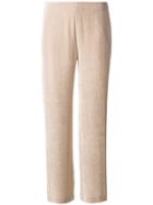 Lamberto Losani Straight Velvet Trousers - Nude & Neutrals