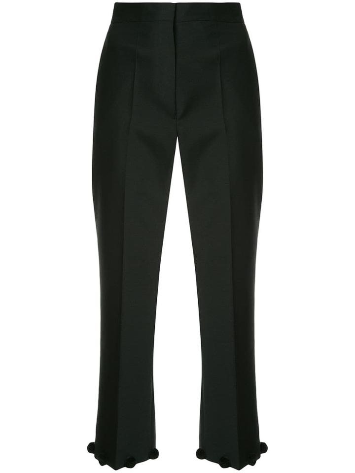 Ports 1961 Pom-pom Hem Cropped Trousers - Black