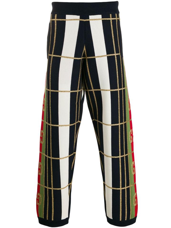 Gucci Checked Knitted Trousers - Blue