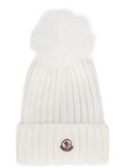 Moncler Pompom Detail Hat - White