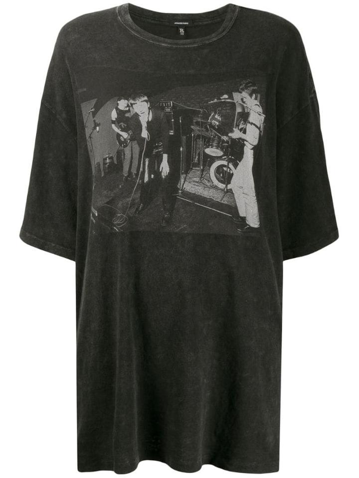 R13 Oversized Graphic Print T-shirt - Black