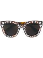 Gucci Eyewear Heart Shaped Embellished Sunglasses - Brown