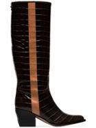 Chloé Coffee Brown 60 Knee High Leather Boots - Green