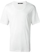 Blk Dnm Scoop Neck T-shirt, Men's, Size: Large, White, Viscose