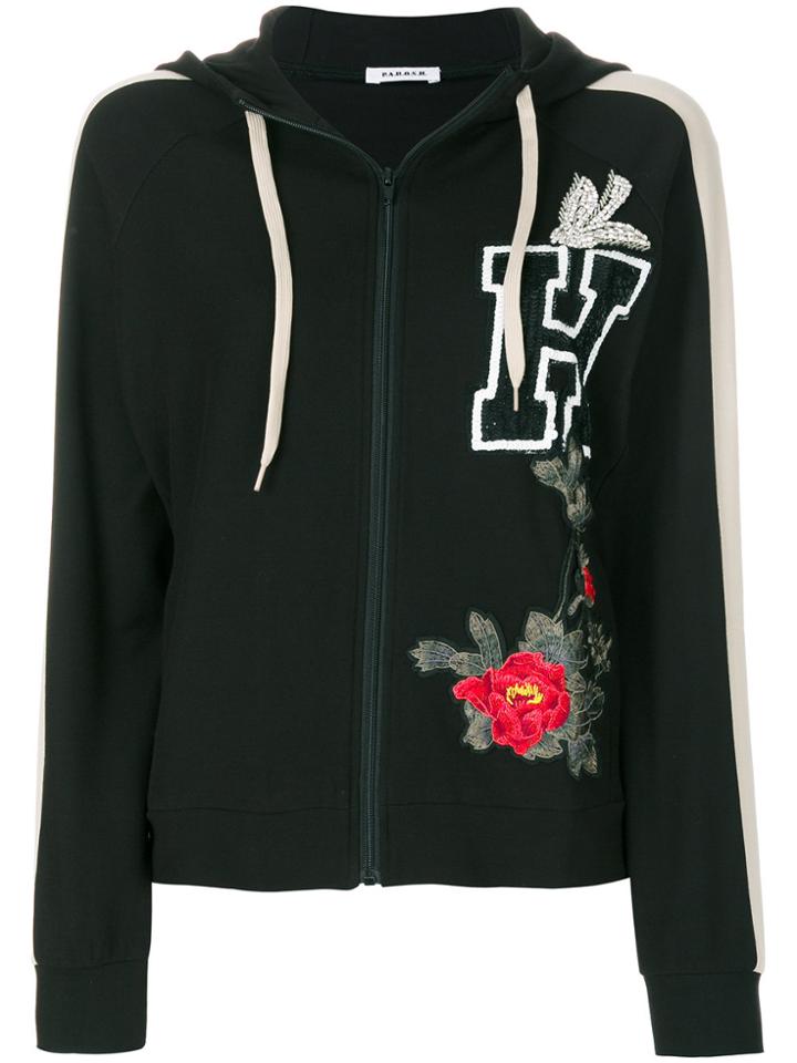P.a.r.o.s.h. Embellished Zip-up Hoodie - Black