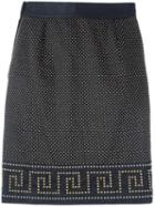 Versace Vintage Stud Embellished Skirt, Women's, Size: 35.5, Black