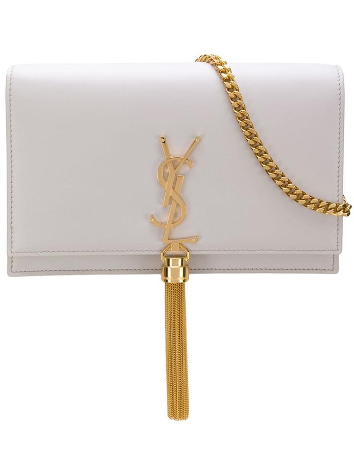 Saint Laurent Small Kate Tassel Satchel - White