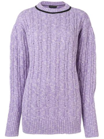 Cashmere In Love Cable Knit Sweater - Purple