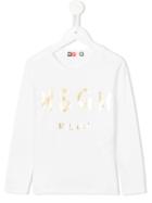 Msgm Kids Logo Print T-shirt, Girl's, Size: 8 Yrs, White