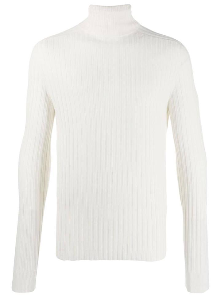 Transit Turtleneck Ribbed Jumper - White