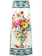 Dolce & Gabbana - Majolica Print Long Skirt - Women - Silk/spandex/elastane - 44, Silk/spandex/elastane