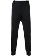 Wooyoungmi Rib Detail Track Pants, Men's, Size: 46, Black, Acrylic/nylon/rayon/spandex/elastane