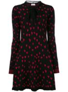 Heart Print Knitted Dress - Women - Cotton/polyamide/viscose - S, Black, Cotton/polyamide/viscose, Red Valentino