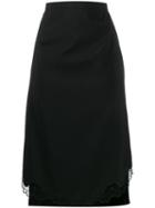 Nº21 Entredeux Trim Midi Skirt - Black