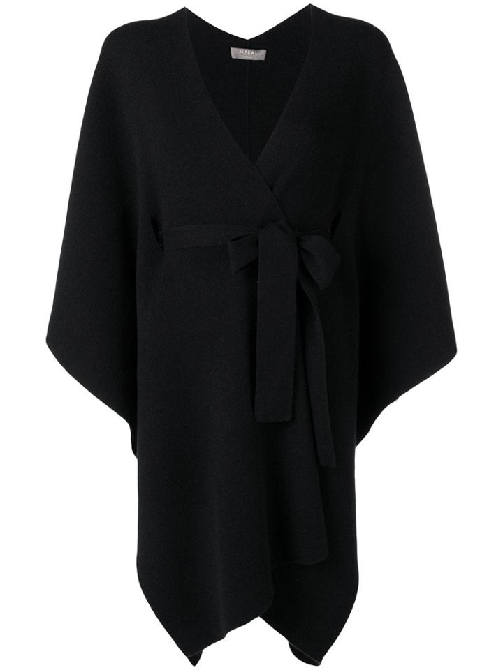 N.peal Belted Blanket Cape - Black