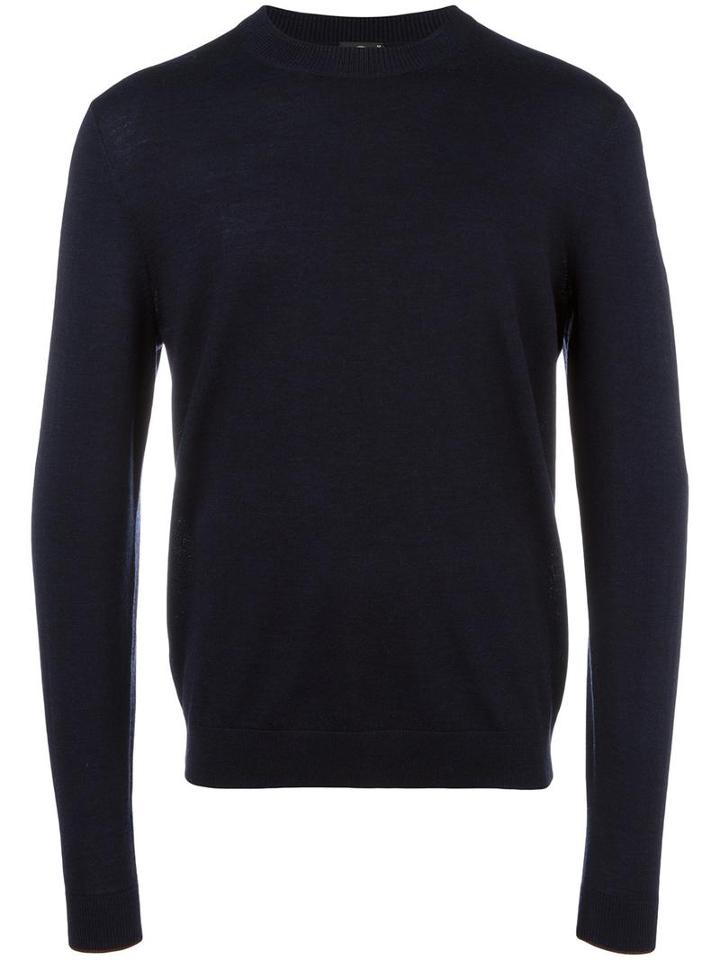 Ps By Paul Smith Round Neck Jumper, Men's, Size: Medium, Blue, Merino