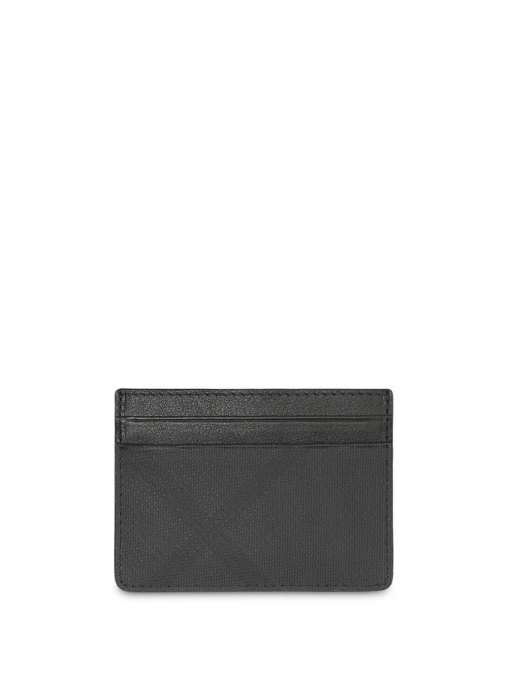 Burberry London Check And Leather Card Case - Grey