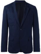 Ami Alexandre Mattiussi Lined 2 Button Jacket, Men's, Size: 44, Blue, Cotton/linen/flax