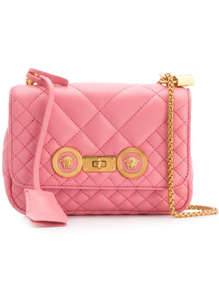Versace Quilted Shoulder Bag - Pink