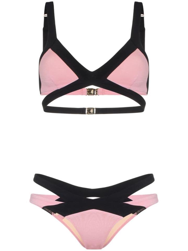 Agent Provocateur Mazzy Triangle Cutout Bikini - Pink