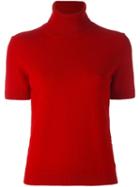 Piazza Sempione Turtleneck Shortsleeved Sweater, Women's, Size: 44, Red, Silk/cashmere/virgin Wool