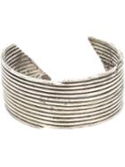 1-100 167 Cuff Bracelet, Adult Unisex, Grey, Sterling Silver