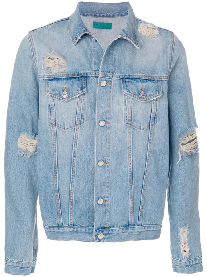 Paura Distressed Denim Jacket - Blue