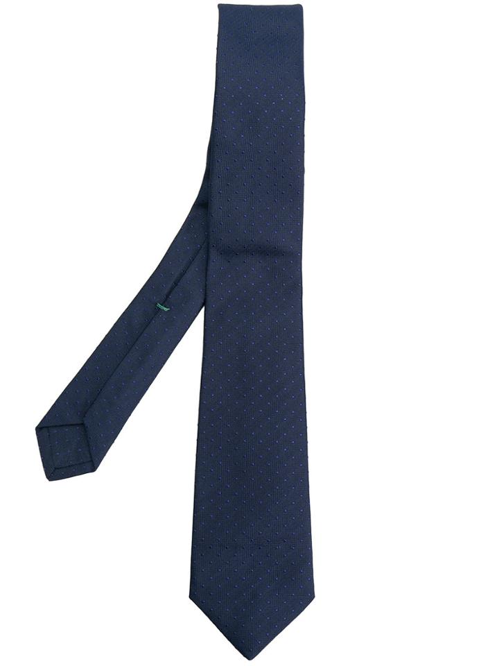 Borrelli Polka Dot Jacquard Tie - Blue