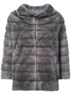 Oscar De La Renta Reversible Hooded Coat - Grey