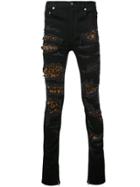 God's Masterful Children Queen Leopard Jeans - Black