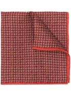 Canali Checked Pocket Square Scarf - Red
