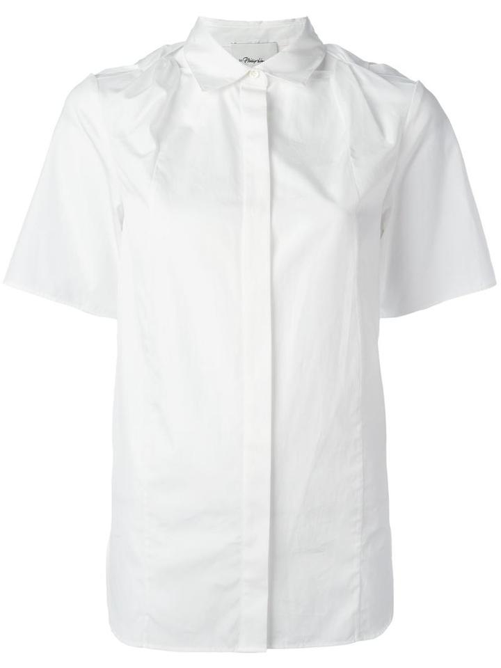 3.1 Phillip Lim Twist Knot Shortsleeved Shirt, Women's, Size: 6, White, Cotton