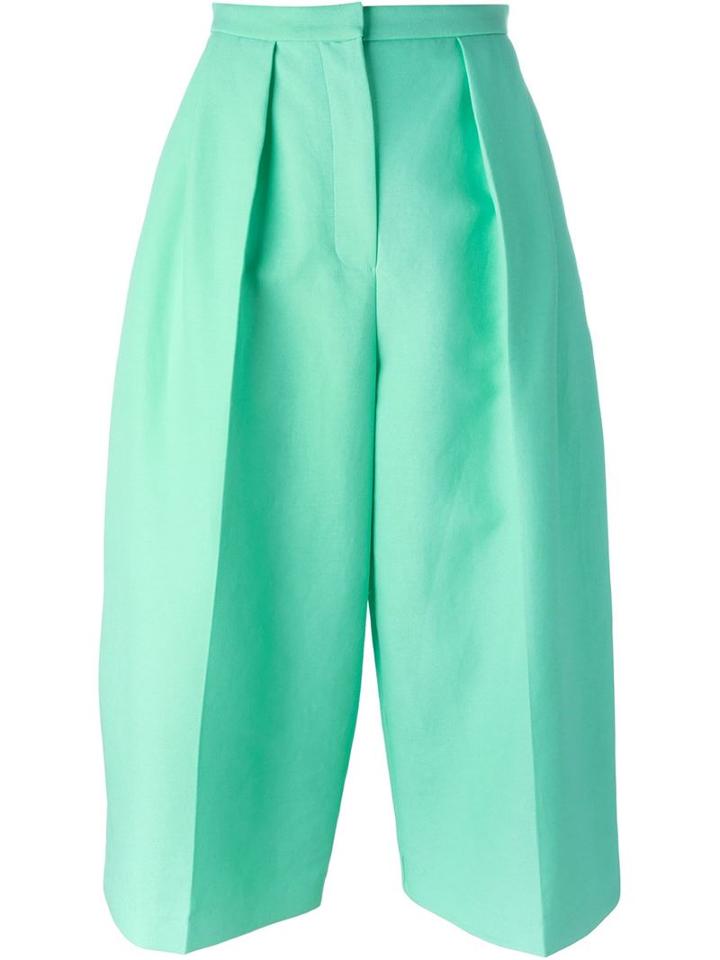 Roksanda 'cecelia' Front Pleat Trousers, Women's, Size: 8, Green, Silk/cotton/viscose