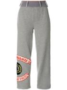 Mr & Mrs Italy Patched Cropped Jogging Trousers - Grey