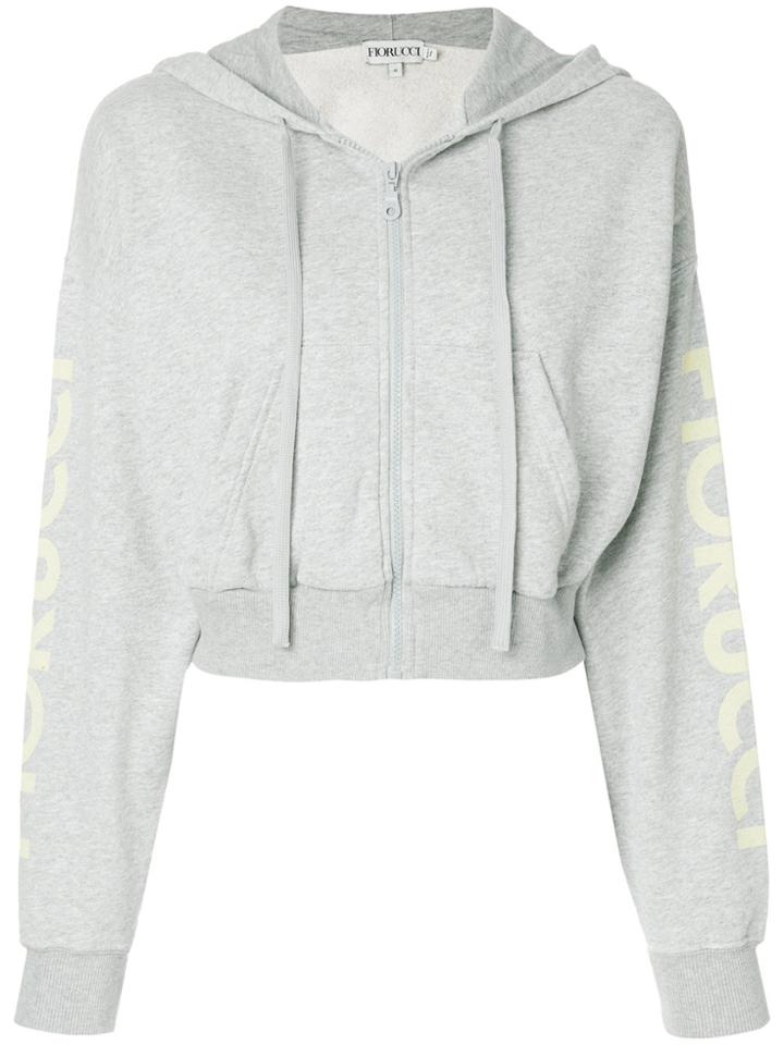 Fiorucci Cropped Zip Front Hoodie - Grey