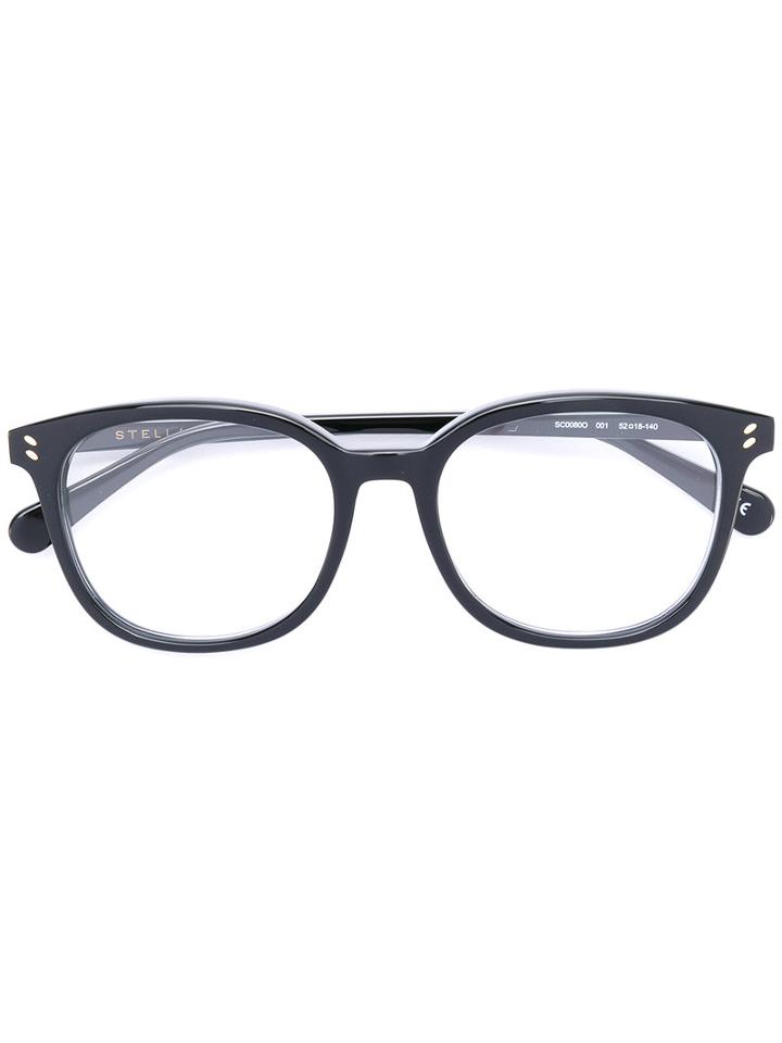 Stella Mccartney Oval Frame Eyeglasses, Black, Acetate