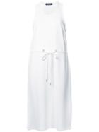 Bassike Pique Drawstring T-shirt Dress, Women's, Size: 10, White, Nylon/viscose/spandex/elastane