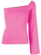 Solace London Renata One Shoulder Top - Pink & Purple
