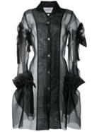Roberts Wood Ruffled Mesh Coat, Women's, Size: Small, Black, Silk/polyamide
