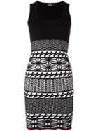 Dsquared2 Knit Pattern Fitted Dress, Women's, Size: Large, Black, Polyester/viscose