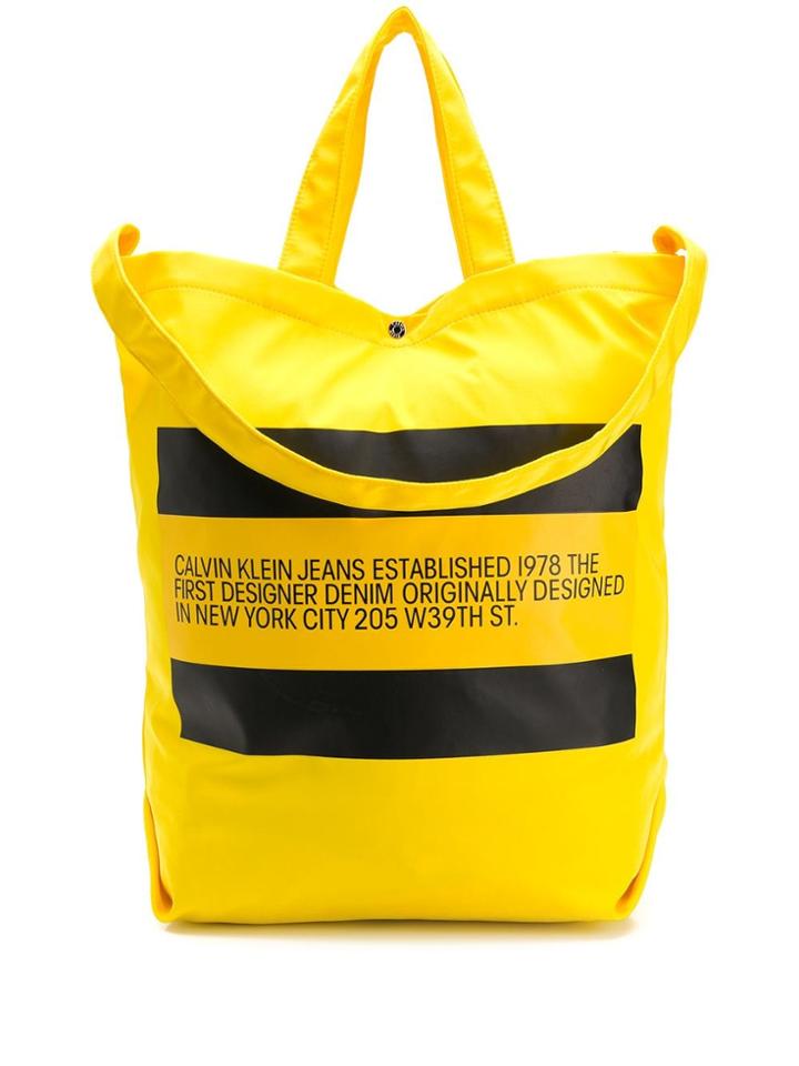 Calvin Klein Jeans Est. 1978 1978 Logo Print Shopper Bag - Yellow