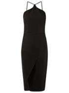 Andrea Marques Front Slit Midi Dress, Women's, Size: 40, Black, Cotton/spandex/elastane