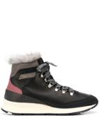 Philippe Model Faux-fur Trim Lace-up Boots - Black