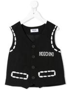 Moschino Kids Teen Contrast-stitch Logo Waistcoat - Black