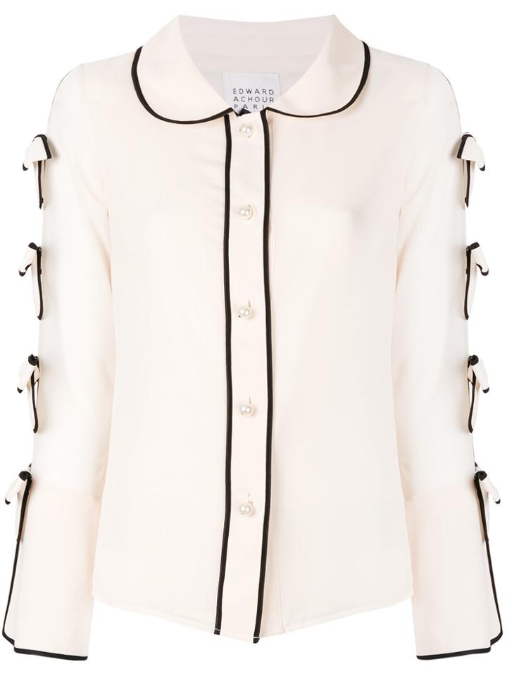 Edward Achour Paris Tie Knot Sleeves Shirt - Nude & Neutrals