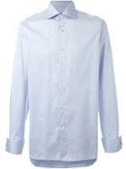 Ermenegildo Zegna Cutaway Collar Shirt, Men's, Size: 39, Blue, Cotton
