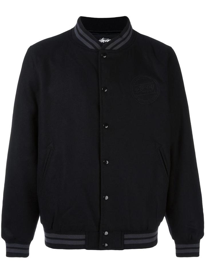 Stussy Padded Varsity Jacket, Men's, Size: Medium, Black, Wool/polyester