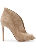 Gianvito Rossi Studded Open Toe Boots - Nude & Neutrals